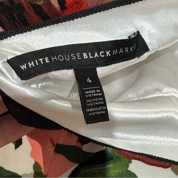 White House Black Market Floral Watercolor Formal Full Midi Skirt - Size 4 - Picture 12 of 14